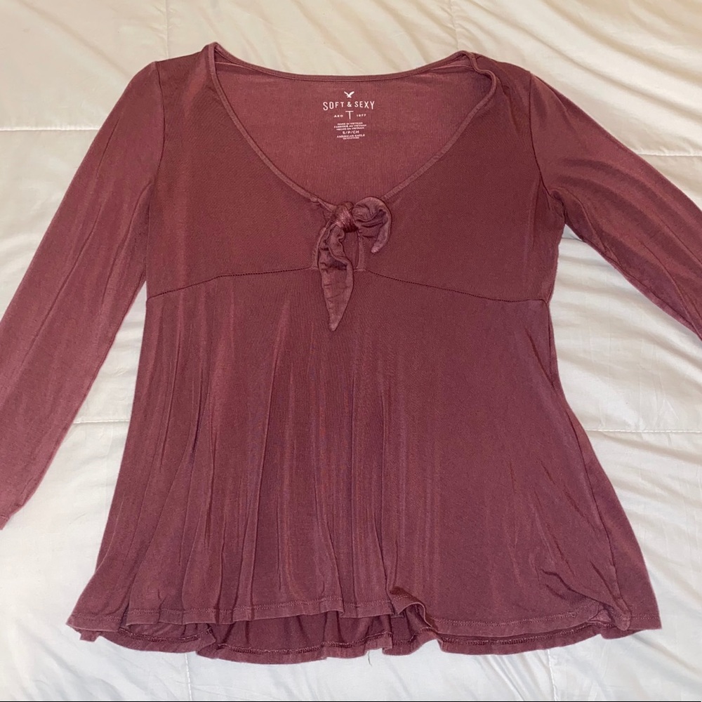 Mauve Soft & Sexy quarter sleeve top